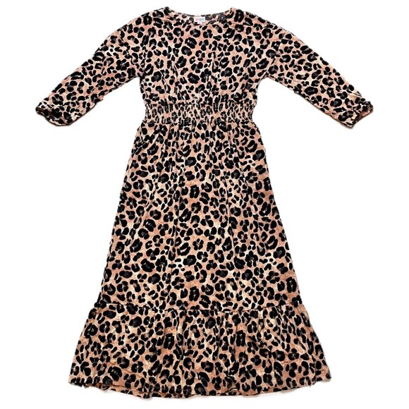 NEW NWT Tags LuLaRoe Evelyn Smocked Waist Maxi Dress Long Sleeve Animal Print - Picture 1 of 13